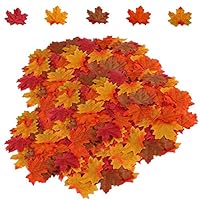 HENMI 500PCS Artificial Maple Leaves 5 Assorted Mixed Fake Fall Maple Leaf Lifelike Looking Silk Autumn Leaf Garland for Halloween Fall Decor Party Festival Thanksgiving Table Decorations