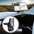 JunDa Car Phone Holder 360-Degree Rotation Cell Phone Holder Suitable for 4 to 7 inch Smartphones,Rotating Dashboard Clip Mount Stand