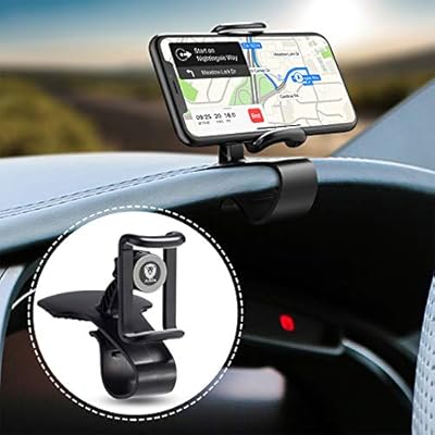 JunDa Car Phone Holder 360-Degree Rotation Cell Phone Holder Suitable for 4 to 7 inch Smartphones,Rotating Dashboard Clip Mount Stand