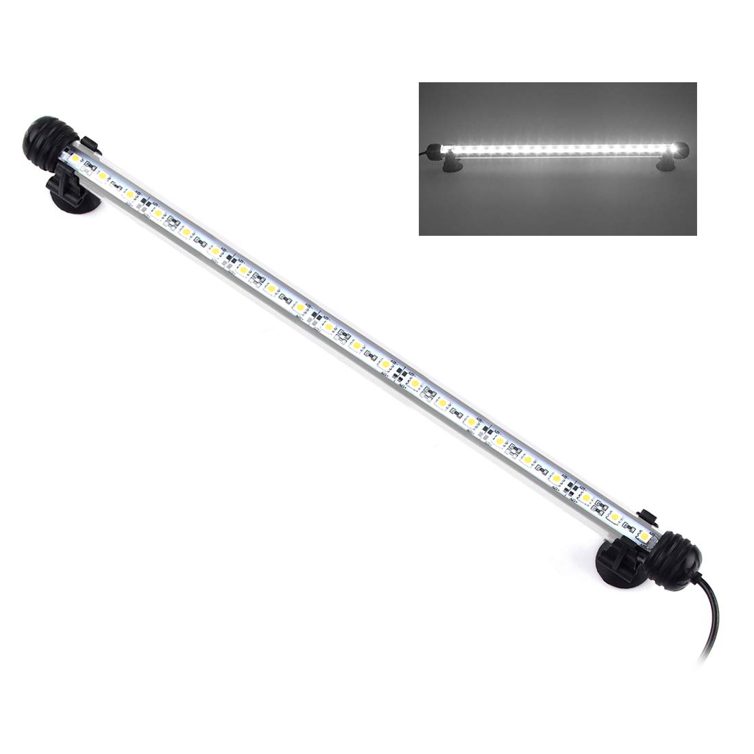 Photo 1 of ***(MAJOR DAMAGE/ SEE NOTES)***LED Aquarium Light, Fish Tank Lights Underwater Crystal Glass Bright IP68 Waterproof Submersible Strip Bar Aquarium Tank Light, White, 15 Inch