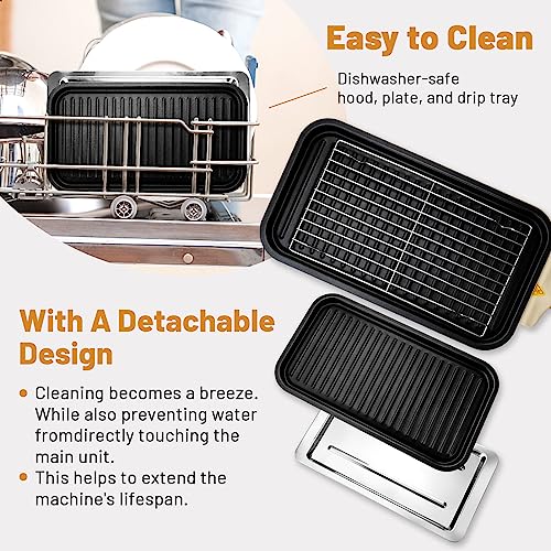 SUEWRITE Electric Griddle with Removable Temperature Control, Raclette