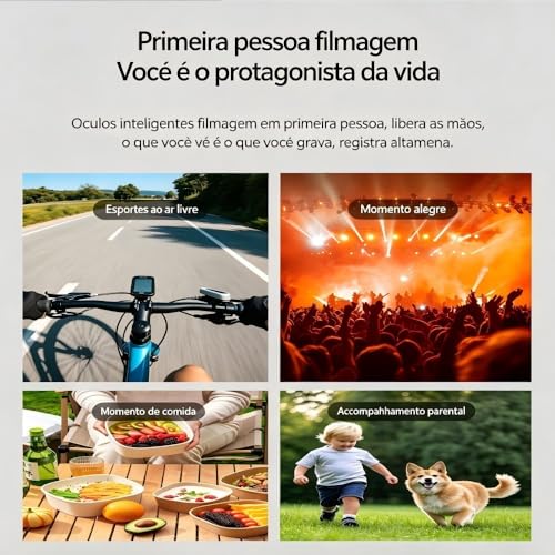 Óculos inteligentes XK One Pro, Câmera 1080P, Áudio de Orelha Aberta, Tradução IA, Bluetooth 5.4 e Estabilização para Filmagem em Primeira Pessoa