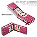 For Apple iPhone 6 Plus and Apple iPhone 6s Plus 5.5 inch Case, FLOVEME Vintage 2 in 1 Zipper Magnetic Wallet Leather 18 Card Slots Handbag Full Protection Flip Pouch Kickstand Cover Holder - Hot Pink