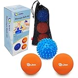 Limm Therapy Massage Ball Set - Lacrosse &amp; Spiky Combo - 2 2.5 inches &amp; 1 2.8 inches - Best Feet, Back &amp; Neck - Rubber Balls for Pain Relief &amp; Plantar Fasciitis - Includes Free Carry Bag