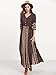 Romwe Women's Summer Casual Half Sleeve Vintage Print Split Maxi Dress Black XL