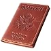 Leather Passport Holder - Cover - Travel Wallet Case Leather Passport Cover Accessories - Red Brown