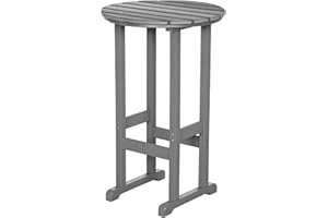 nalone 40" Outdoor Bar Table, All Weather HDPE Bar Height Patio Table Counter Round Patio Cocktail Bar Tables, Tall Bistro Pub Table for Deck, Porch, Backyard, Garden