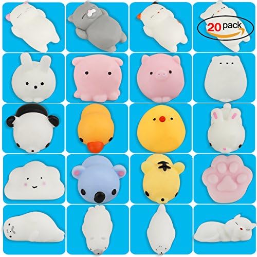 YaptheS Kawaii Cute Squishy Squeeze Toy Mini Squishies Slow Rising Animals Hand Toys Soft for Adults, Kids, Girls, Boys, Men and Women Relief Stress Balls