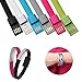 xhorizon TM ZA5 Fashion Wristband Bracelet Style Cord TPE Flat 8 Pin USB Data Sync Charging Lightning Cable for iPhone 6 6 Plus iPhone 5 5S 5C iPad Nano - Black