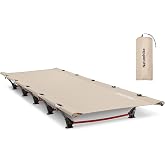 Naturehike Ultralight Camping Cot, Easy to Assemble Folding Tent Cot, Compact &amp; Protable Camping Bed for Camping, Mountaineering, &amp; Hiking, Supports 330lbs with Carry Bag, Kahki