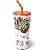 Swig Life 32oz Straw Tumbler, Travel Coffee Tumbler with Lid, Cup Holder Friendly Travel Coffee Mug, Stainless Steel, 32 oz Reusable Insulated Coffee Mug (Saturdays In Clemson)