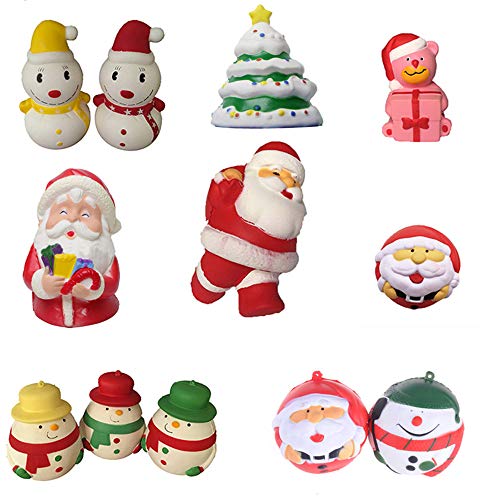 POTENCO Cute Cartoon Desktop Decoration Christmas Slow Rising Squeeze Gift Cream Scented Decoration Mini Display Ornament (B)