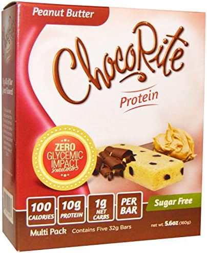 Inc ChocoRite Protein Peanut Butter Sugar Free 5 Bars 32 g Each