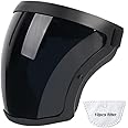 BHONGLY High Definition Plastic Face Shield Mask - Reusable Work Full Face Shield Dust Mask (Dark Grey)