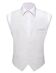 Barry.Wang Mens White Suit Vest Formal/Leisure
