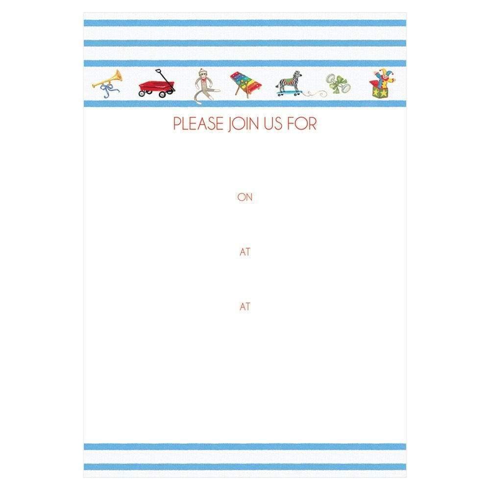 Caspari "Bebe Boy" Fill in Invitations with Envelopes - Multi-Color (Pack of 8)