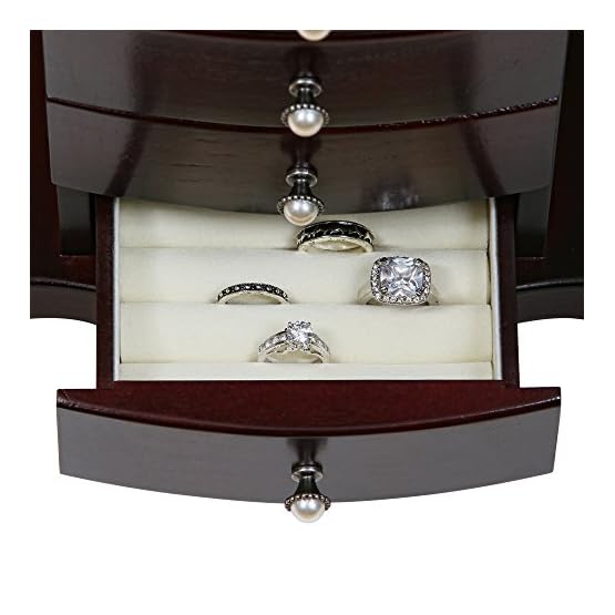 Mele & Co. Bette Wooden Jewelry Box (Mahogany Finish) - Image 9