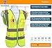 Pack of 2 Safety Vest Reflective Strips with Front Zipper 9 Pockets, Class 2 High Visibility Meets ANSI/ISEA Standards by Galashield (Large)