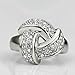 Yoursfs Big Statement Rings for Women 18k White Gold Plated Knot CZ Cocktail Rings Sparkle Austrian Crystal Jewelry Gift