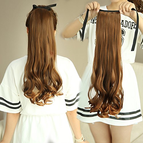 Amazon Com Seamless Wavy Ponytail Hair Wig Round Face And