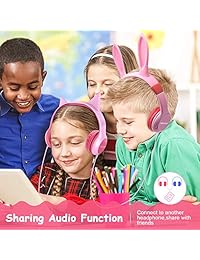 Auriculares de gato con protección auditiva, con cable, plegables, con luz LED que brilla y jack de audio de 0.138 in para niños