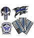 Variety Pack of Thin Blue Line Police Officer Blue Lives Matter American Flag Vinyl Decal Sticker Car Truck BLM(8 Pack)