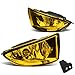Auto Dynasty Compatible with Honda Civic 2/4-Door EM2/ES1/ES2 Pair of Bumper Driving Fog Lights + Wiring Kit + Switch (Amber Lens)