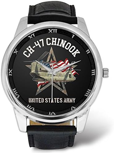 Military Lovers Watch Mens Large Dial Watches Personalized Printed CH-47 Chinook Pattern