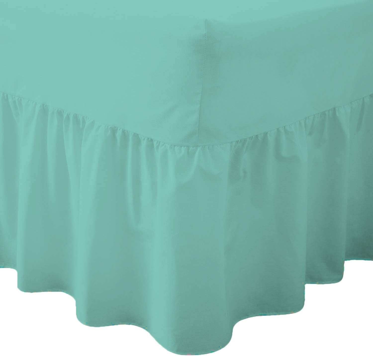 Comfy Nights Plain Dyed Polycotton Easy Care Valance Fitted Sheet In 19 Colors (Double, Mint Green) — image 1