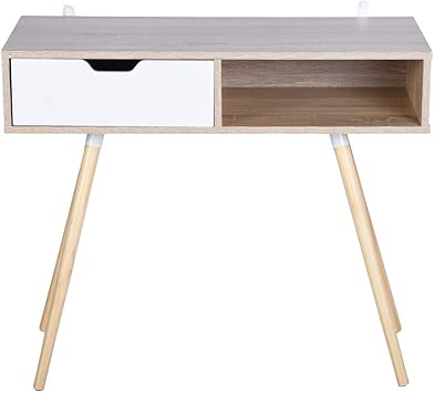 House In Box Computer Desks Side Desk With White Drawer Pine