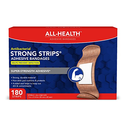 AllHealth Strong Strips Antibacterial HeavyDuty Adhesive Bandages, 1 inch, 180 Count from All