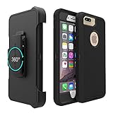 iPhone 8 Plus case,iPhone 7 Plus case,eSellerBox,Heavy Duty Rugged Multi-Layer Hybrid With Kickstand Built-in Screen Protector Belt Clip bumper Holster Protective Case Cover(5.5inch)(Black)