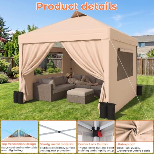 Yarvanta 10x10 Pop Up Canopy Review: Portable Gazebo Tent with Sidewalls & Mesh Windows image 27