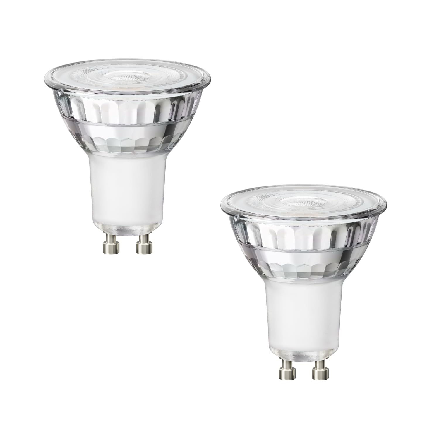 ledscom.de 2 GU10 LED Bulbs, PAR16, Warm White (2800 K), 7.6 W, 1103 lm, 33° Reflector Mirror (Silver) EEK C — image 1