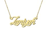 Aoloshow Zaniyah Charm Name Necklace for Womens 18k