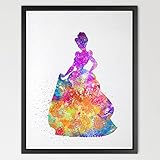 Dignovel Studios 11X14 Cinderella Disney Princess Inspired Watercolor Print Wedding Gift Fine Art Print Children N232