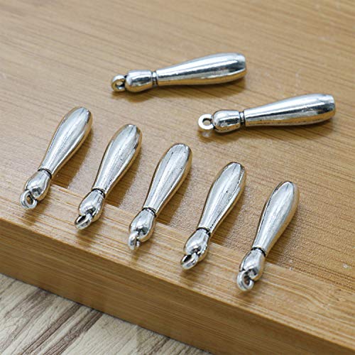 Buorsa 50 Pcs Bowling Pin Charm Jewelry Making Supply Charms Findings Jewelry Making - Thumbnail 3