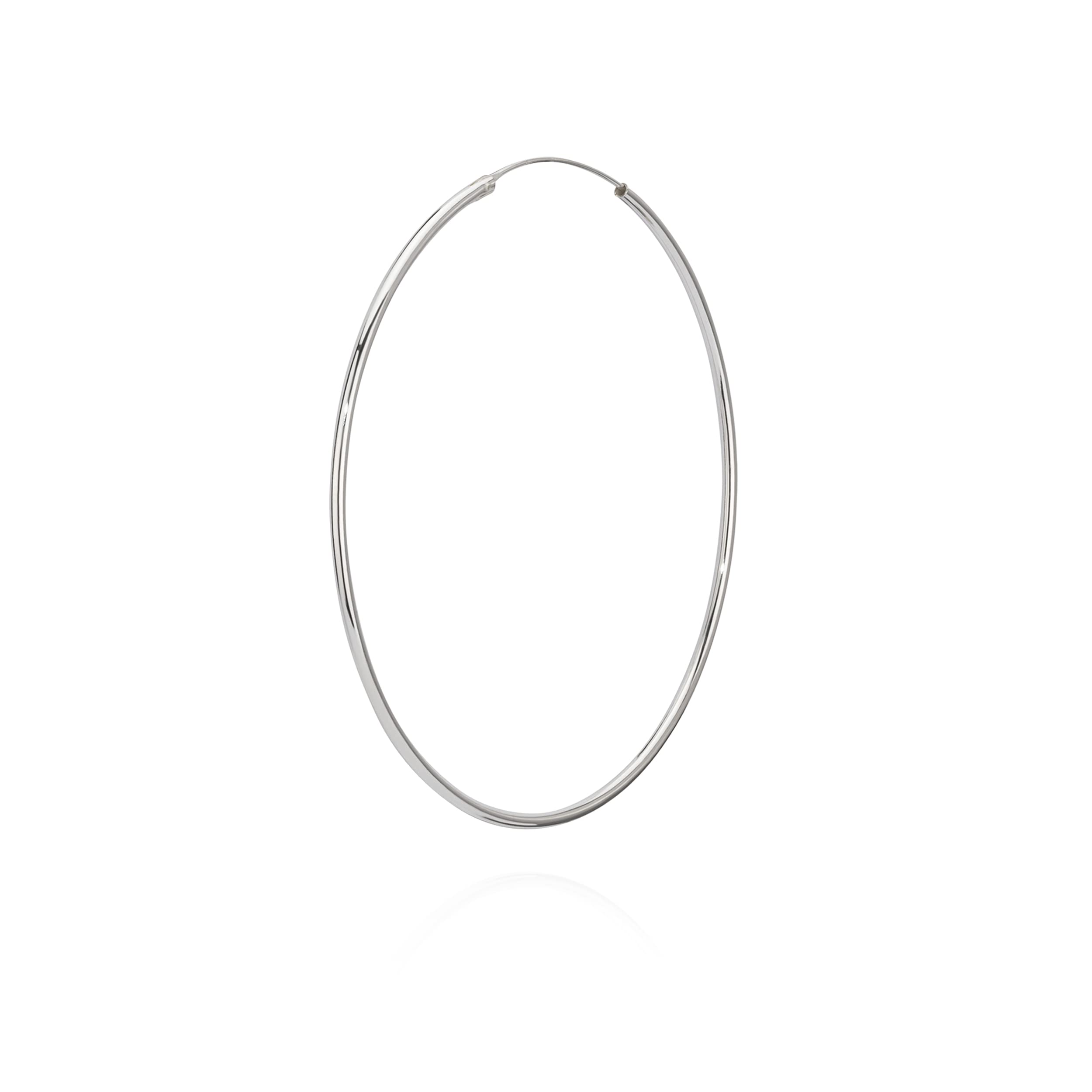 NKlaus Silver Single 925 Sterling Silver Creole Earrings Earrings Hanger 80mm 7409