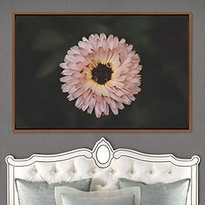 signwin Framed Canvas Wall Art Pink Flower Portrait...