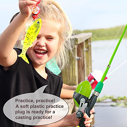 PLUSINNO Kids Fishing Pole Fishing Rod and Reel Starter Kit Kids