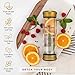 MAYA LUXURIOUS Tea Infuser Bottle Leakproof Double Wall Glass Travel Tea Mug with Stainless Steel Filter - BPA Free Tea Tumbler + Strainer for Loose Leaf Tea