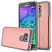 Galaxy Alpha G850 Case, RANZ Grey with Rose Gold Hard Impact Dual Layer Shockproof Bumper Case For Samsung Galaxy Alpha G850 with Touch Stylus