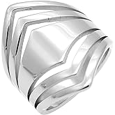 Jude Jewelers Stainless Steel Chevron Style Chunky Wrap Statement Promise Anniversary Birthday Festival Party Ring