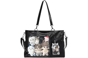 WELLRI Ita Bag with Insert Kpop Plushies Tote Bag Kawaii Anime Pin Display Crossbody Shoulder Messenger Bag