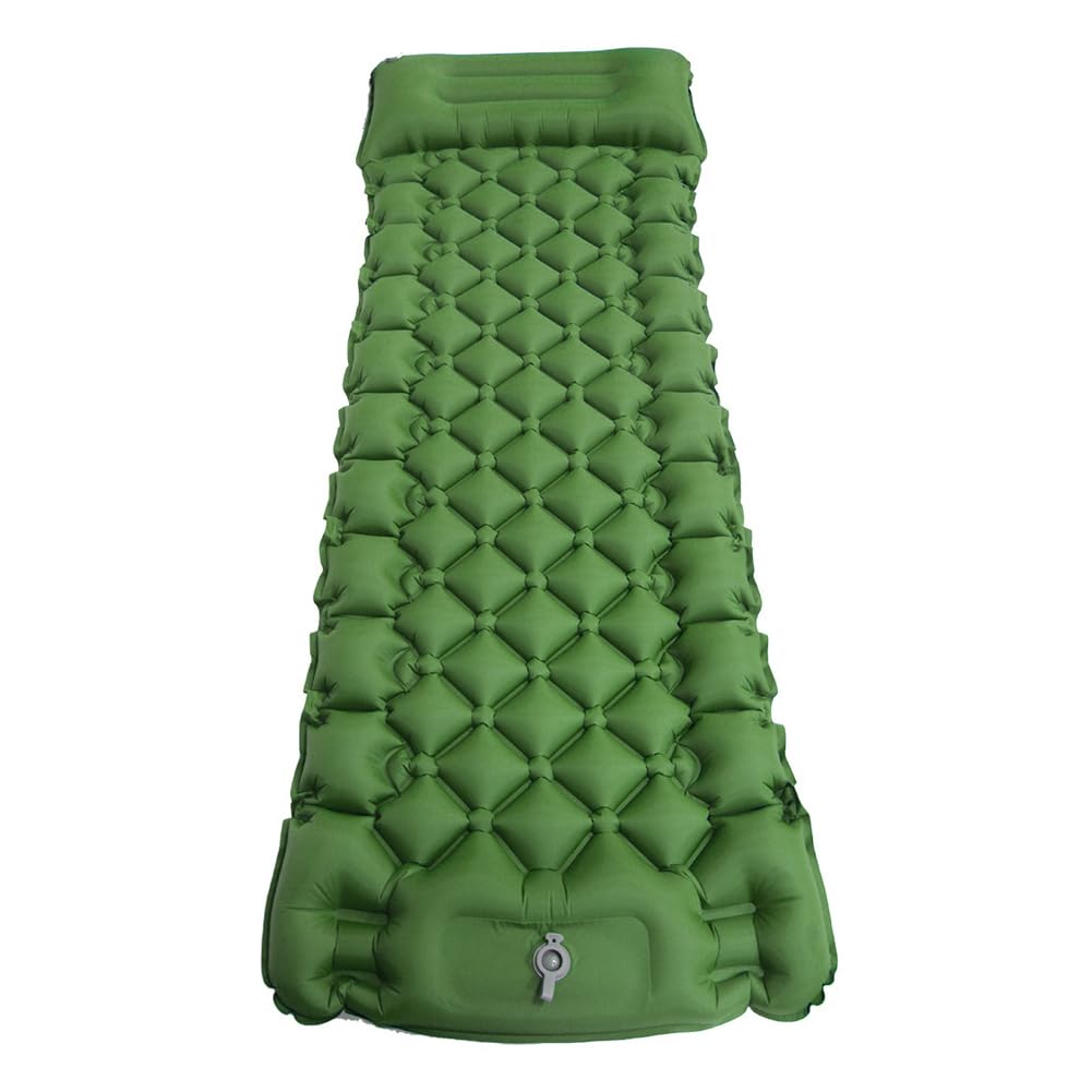 Loboo Idea Camping Sleeping Pad with Built-in Pump, Self-Inflating Sleeping Mats For Camping, Sleeping Pad For Tents,Hiking,Family Camping Winter Sleeping Pad (Green, Single)