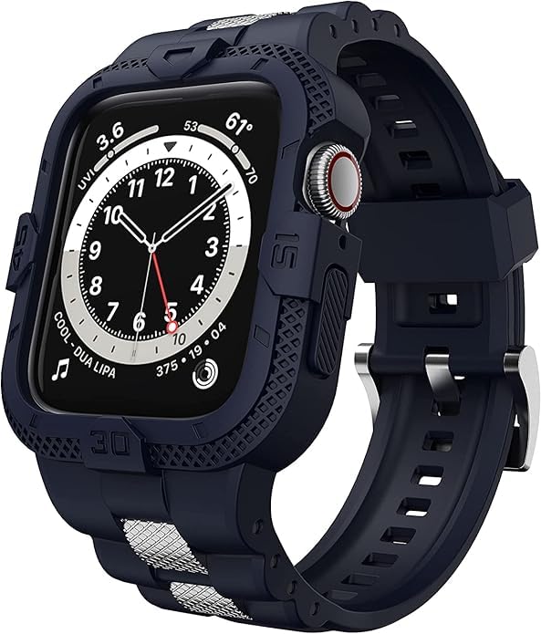 GELISHI Bands Compatible for Apple Watch Band 46mm 45mm 44mm 42mm, Men Sport Rugged Band with Protective Case for Watch Series 11 10 9 8 7/ SE 3/2/1/ Series 6 5 4 3, Blue