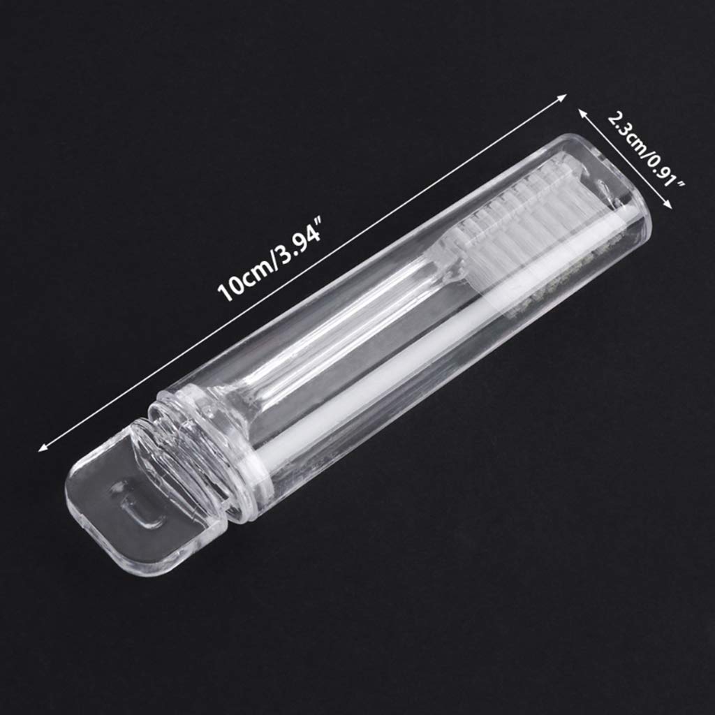 N/A/ 10Pcs Transparent Portable Disposable Plastic Folding Toothbrush Soft Bristles
