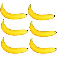 6 Künstliche Bananen Aus Polyschaum | Lebensnah Für Deko | Gelb | Ca. 20 Cm | Für Stillleben & Schaufenster