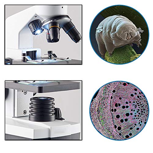 Microscope for Kids and Students-40X-640X Magnification Dual LED Illumination Lab Compound Monocular Microscopes-with 16X Eyepiece Smartphone Digiscoping Adaptor for Observing Capturing and Sharing
