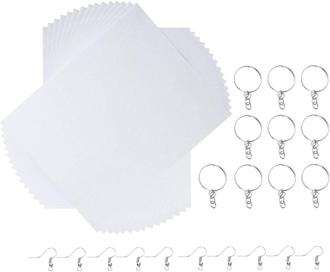 SUPVOX 35 Pieces Heat Shrink Plastic Sheet Kit Include 15 Sheets